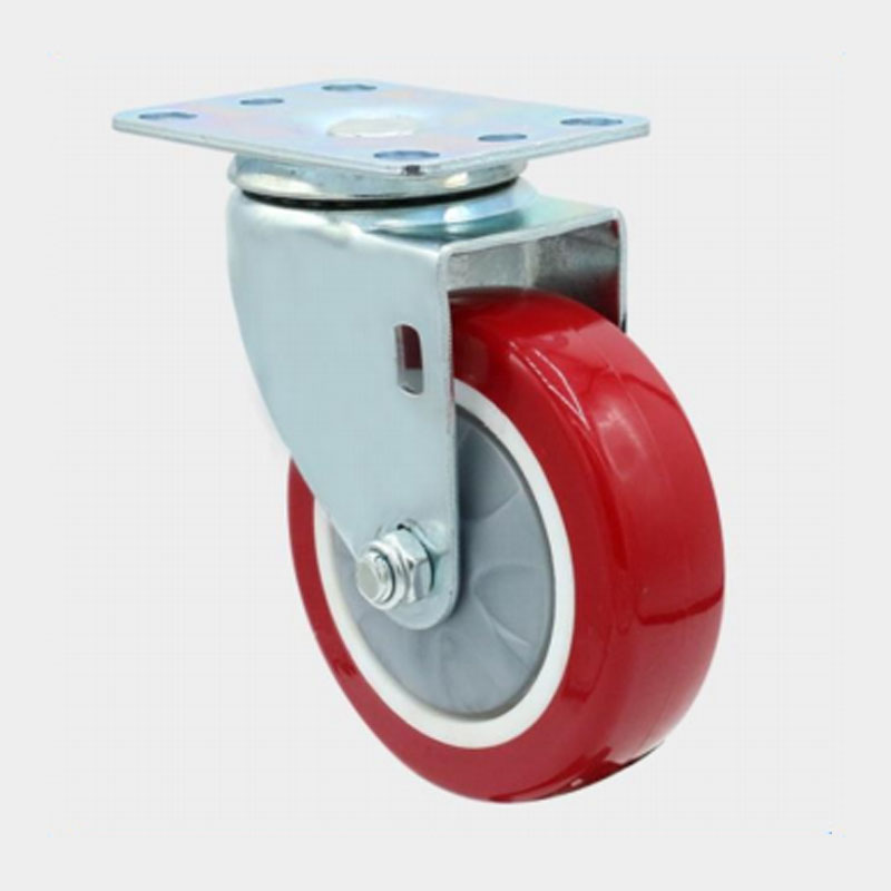 Red single bearing casters